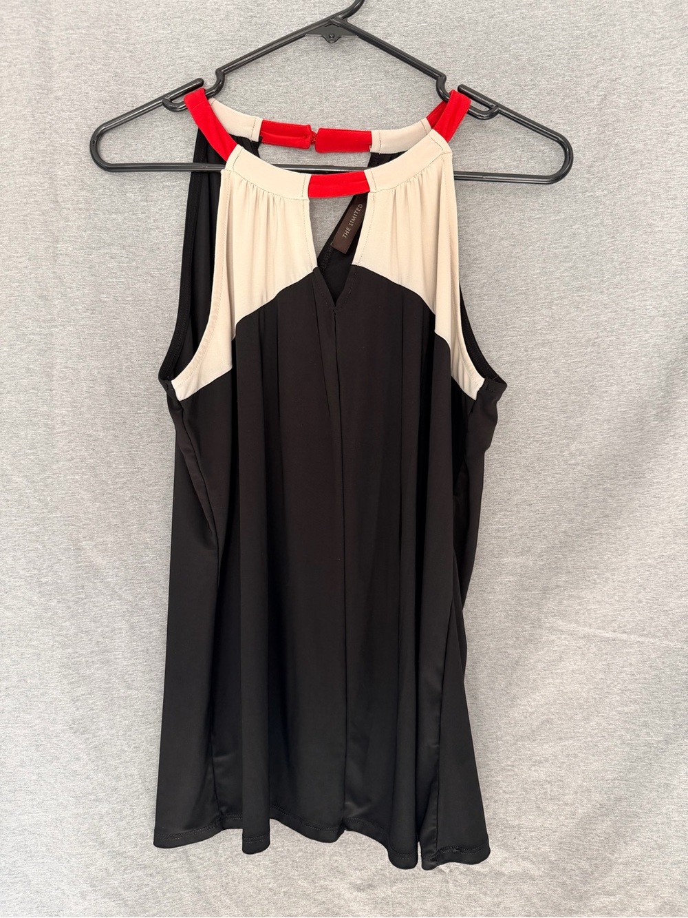 The Limited Black, Cream & Red Halter Tank